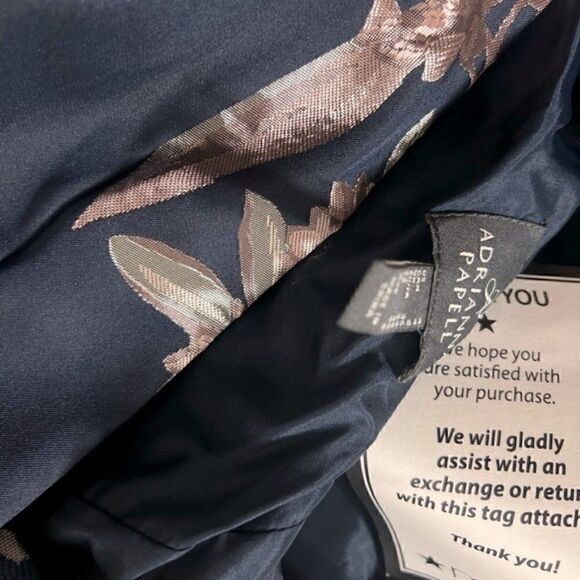 Adrianna Papell, Jacquard Halter Dress, Size 4(US), navy blush - Picture 13 of 14